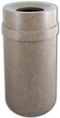 Trash can Funnel Top River Stone 35 gallon capacity Heavy duty plastic for Indoor or Outdoors.