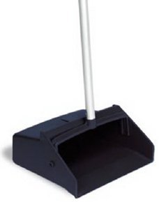 Lobby dust pan plastic 12 inches wide 10 inches deep with aluminum handle