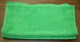 Microfiber cleaning cloths green 16 x 16 high quality microfiber  25 per bundle