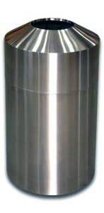 Stainless Steel Trash Can  Open Top Trash Can  Raised Top  Top Waste Entry 30 Gallon Capacity