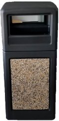 Trash Can 42 Gallon Workers Choice Poly  with side open waste aggregate side panels