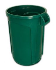 Trash Can  Green 32 gallon open top heavy duty round waste can. Super heavy duty.