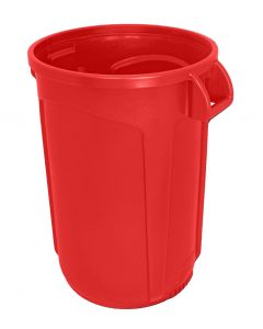 Trash Can  Red 44 gallon open top heavy duty round waste can. Super heavy duty.