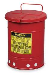 Fire Safe Oily Rag Waste Cans Red 14 Gallon Size Metal Hand Opening ZL314HO
