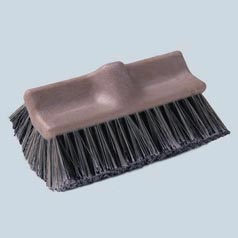 Vehicle wash brush dual surface 10 inch wide black and white flagged polystyrene trim.