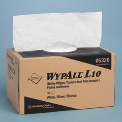 WypAll L10 Utility Wipes white perfect for spray and wipe jobs glass surface cleaning  18 packs of 125 white wipers per pack