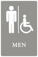 SIGN MEN ACCES 6X9 GRAY