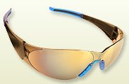 Doberman Safety Glasses silver mirror lens with gel nose piece black frame