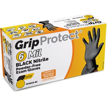 Disposable Nitrile Gloves 6 MIL powder free  Black 100 per box GNPL5T8