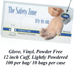 Gloves  Vinyl  Powder free  5 mil  12 inch natural color  100 per bag  Extra Large