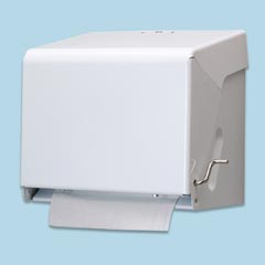 CRANK ROLL TOWEL DISPENSER CABINET WHITE