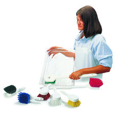 Sparta Spectrum short handle utility scrub brush color coded  8 inches long