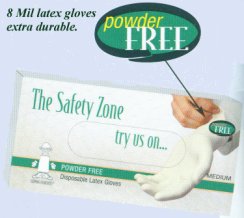 Disposable latex gloves powder free 8 Mil 100 per box Large