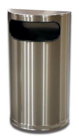 Half Round Stainless Steel Trash Can Side Waste Entry 9 gallon